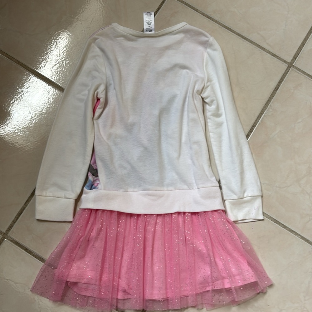 Frozen Long Sleeve Dress with Pink Tulle Skirt - Picture 3 of 3